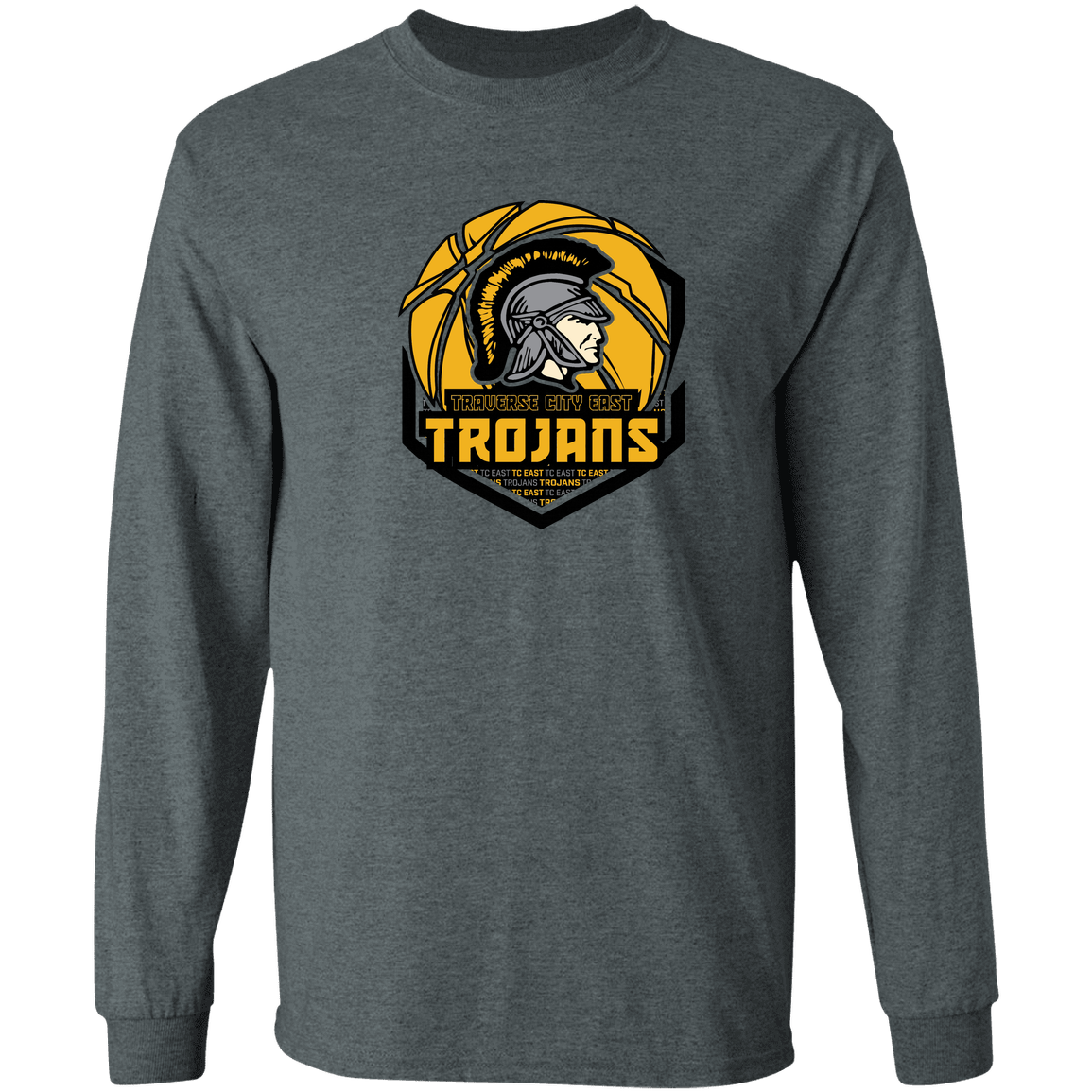 tc-trojans-trojans-team-apparel-gildan-ls-t-shirt-5-3-oz — Dark Heather — Front — source sha256 48a010e74eba87e351842bb90093b0c5d45fd5b319520e56a96337af2b712793 — Color position 2