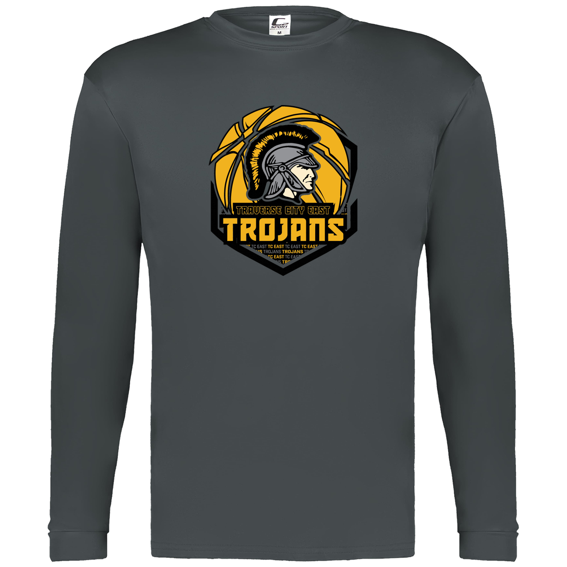 tc-trojans-trojans-team-apparel-c2-mens-performance-long-sleeve-tee — Graphite — Front — source sha256 54029e28cb54f6d3ce18049d087030ae0dd53d821de38196757bc3aeb95779af — Color position 2