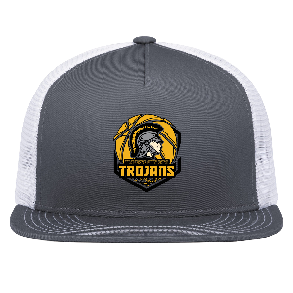 tc-trojans-trojans-team-apparel-pacific-headwear-d-series-5-panel-trucker-snapback-cap — Graphite/White — Front — source sha256 57817613e77a4f67ae932997ecd6cf0bc62a8a1e50360a89bbb092d8fcc5bac3 — Color position 4