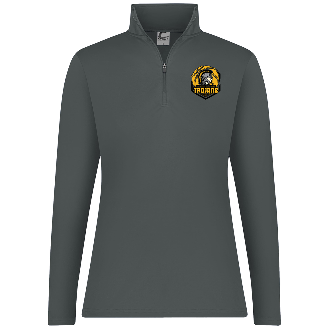 tc-trojans-trojans-team-apparel-c2-womens-1-4-zip-pullover — Graphite — Front — source sha256 58efeb7841d71f3458c381045bdb1d877487a105b31744e2ff62d281cf43e565 — Color position 4
