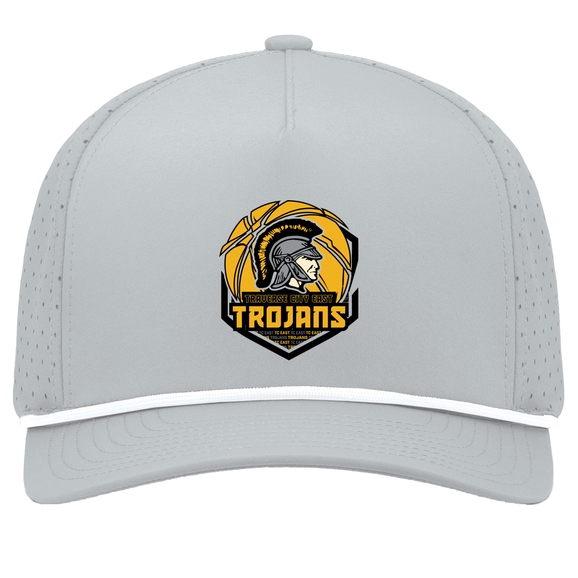 tc-trojans-trojans-team-apparel-pacific-headwear-weekender-perforated-snapback-cap — Silver/White — Front — source sha256 909f12e195203cd34b63fb7572b9f6bbb221f01aecaec09eb0b5c61e5005f870 — Color position 5