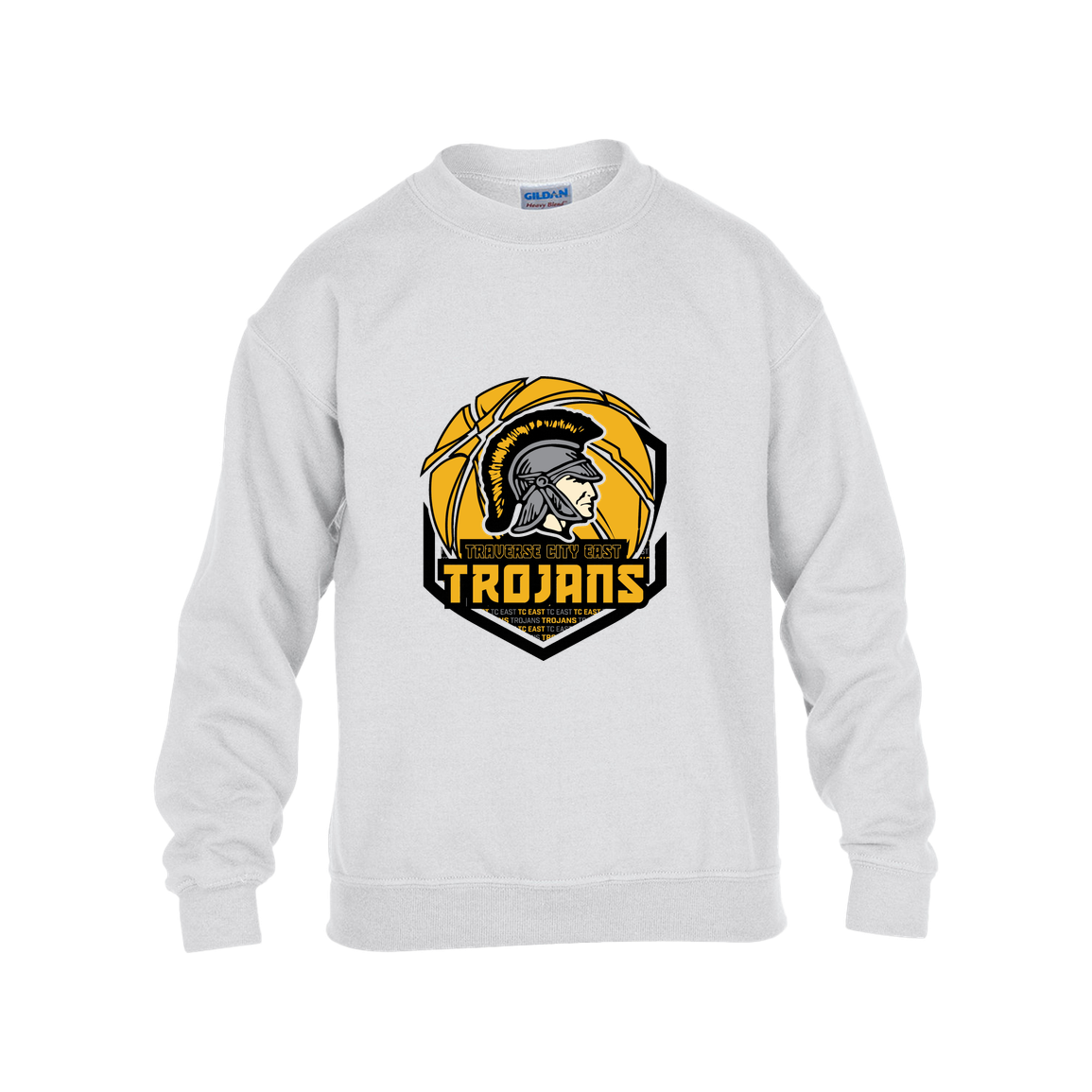 tc-trojans-trojans-team-apparel-gildan-kids-heavy-blend-fleece-crew — White — Front — source sha256 a41dac31c535294fb1d80590a1e8a1c7136da3589a2ab32f73ce9bcdfa911821 — Color position 4