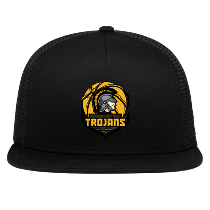 tc-trojans-trojans-team-apparel-pacific-headwear-d-series-5-panel-trucker-snapback-cap — Black — Front — source sha256 bc710851848df6056438a0f1442f168d91ca4945881b2a89d30cafa840ca9944 — Color position 1