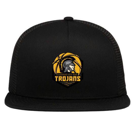 tc-trojans-trojans-team-apparel-pacific-headwear-d-series-5-panel-trucker-snapback-cap — Black — Front — source sha256 bc710851848df6056438a0f1442f168d91ca4945881b2a89d30cafa840ca9944 — Color position 1