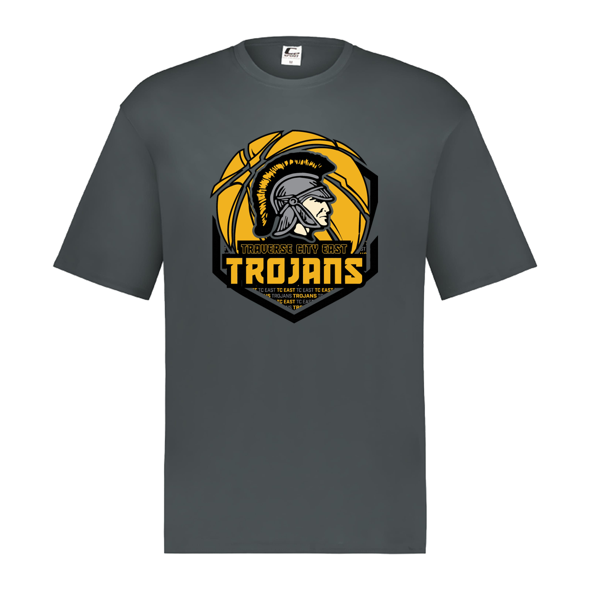 tc-trojans-trojans-team-apparel-c2-mens-performance-short-sleeve-tee — Graphite — Front — source sha256 c93d095fc0b6e64233fefe4d40a7031bcad7b8aaa606a983505506a262764bfb — Color position 2