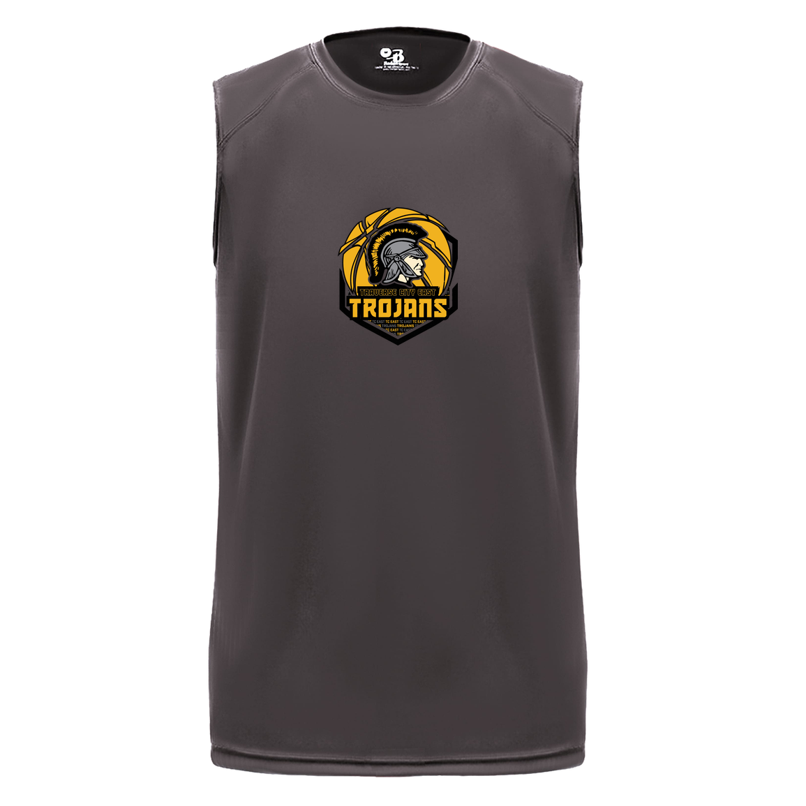 tc-trojans-trojans-team-apparel-badger-b-core-sleeveless-performance-tee — Graphite — Front — source sha256 ce105279907a0467f220879f92f8ca7520070e1437b6830e6785d9955c2961e3 — Color position 2