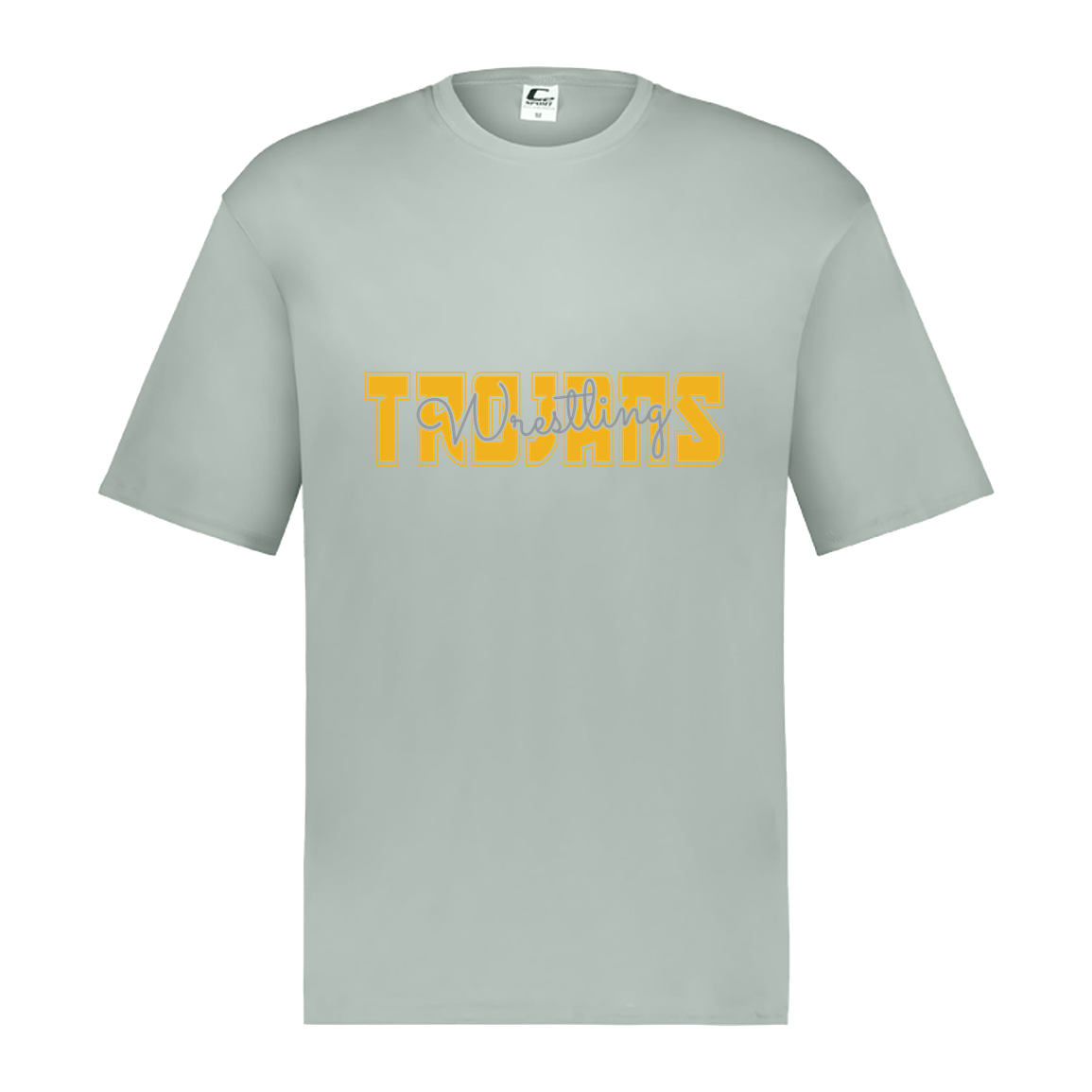 tc-trojans-varsity-script-c2-mens-performance-short-sleeve-tee — Silver — Front — source sha256 1cdc1b534651005700c514b452aa9faa3f8802d1c1db1edc87cf328237015842 — Color position 3