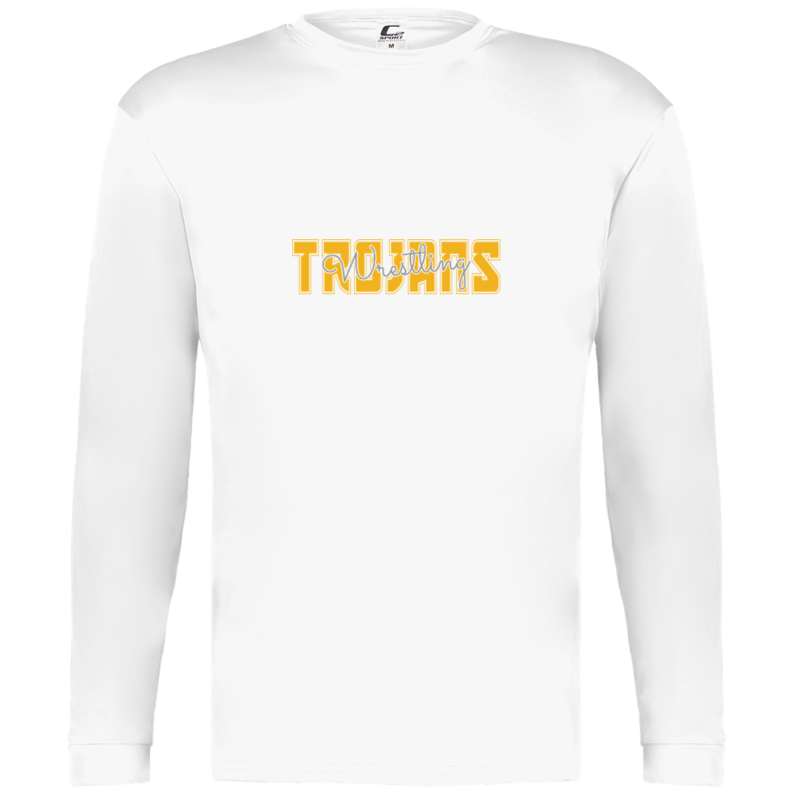 tc-trojans-varsity-script-c2-mens-performance-long-sleeve-tee — White — Front — source sha256 4672fc917f3ace0c8a5073d44fd7ffed11eb08db2145215c1b61c3a91bd5a789 — Color position 4