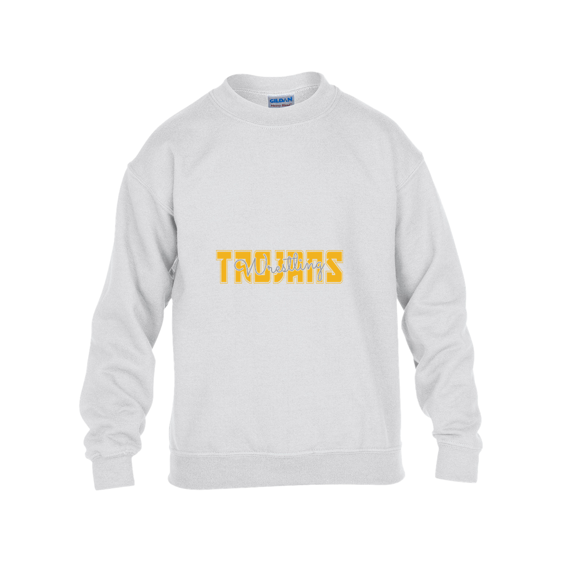 tc-trojans-varsity-script-gildan-kids-heavy-blend-fleece-crew — White — Front — source sha256 701daac72632944064dec64de6f049e4943fa8b2f70b24f4abd64ce32fe69a8b — Color position 4