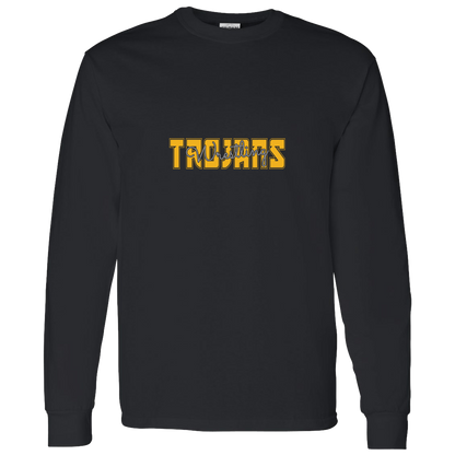 tc-trojans-varsity-script-gildan-ls-t-shirt-5-3-oz — Black — Front — source sha256 922bfca4f1cf529e13ca15490acc43d9916f74e5554d55a77e11a8abab43aecc — Color position 4