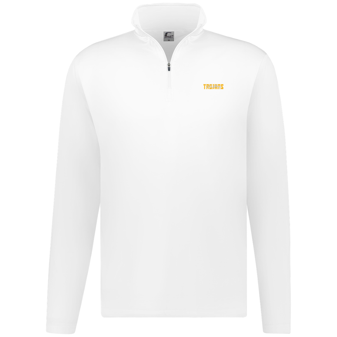 tc-trojans-varsity-script-c2-mens-1-4-zip-pullover — White — Front — source sha256 95db0bb7459b3e5fbca34a776f004a4a763be10e346eb9b2f1e0d4d9aa0e4803 — Color position 3