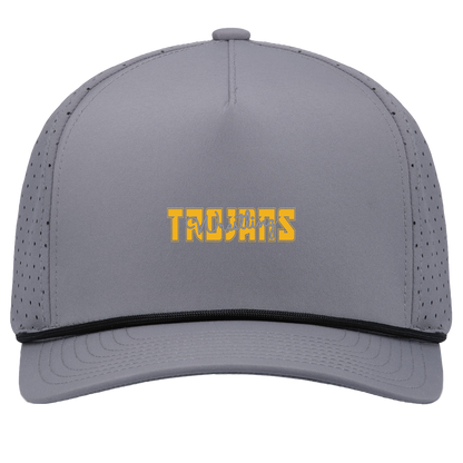 tc-trojans-varsity-script-pacific-headwear-weekender-perforated-snapback-cap — Graphite/Black — Front — source sha256 cce8d887fa930dbf6e74e8c43f153dcc6b77cada6e63cdde0d5e3b424bd364a7 — Color position 3