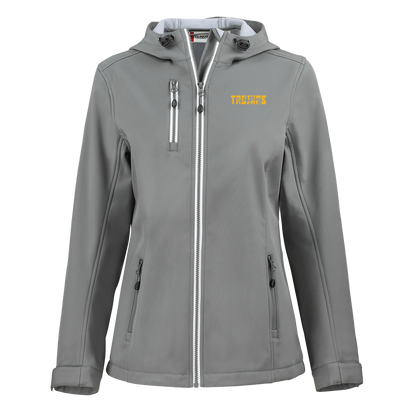 tc-trojans-varsity-script-clique-womens-eco-stretch-softshell-jacket — Slate — Front — source sha256 e9ebaae75772412cb441f11f40a5f3bdc6b4a1febde0ca4fb018a99e286244f8 — Color position 2