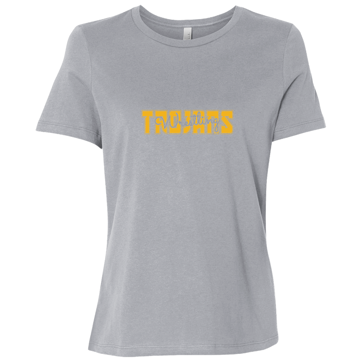 tc-trojans-varsity-script-bella-canvas-ladies-relaxed-jersey-short-sleeve-t-shirt — Athletic Grey — Front — source sha256 f54a5a7b2972068b6f14e9aca1ecc95d20e46274a023f06c6526a496606b0c60 — Color position 3