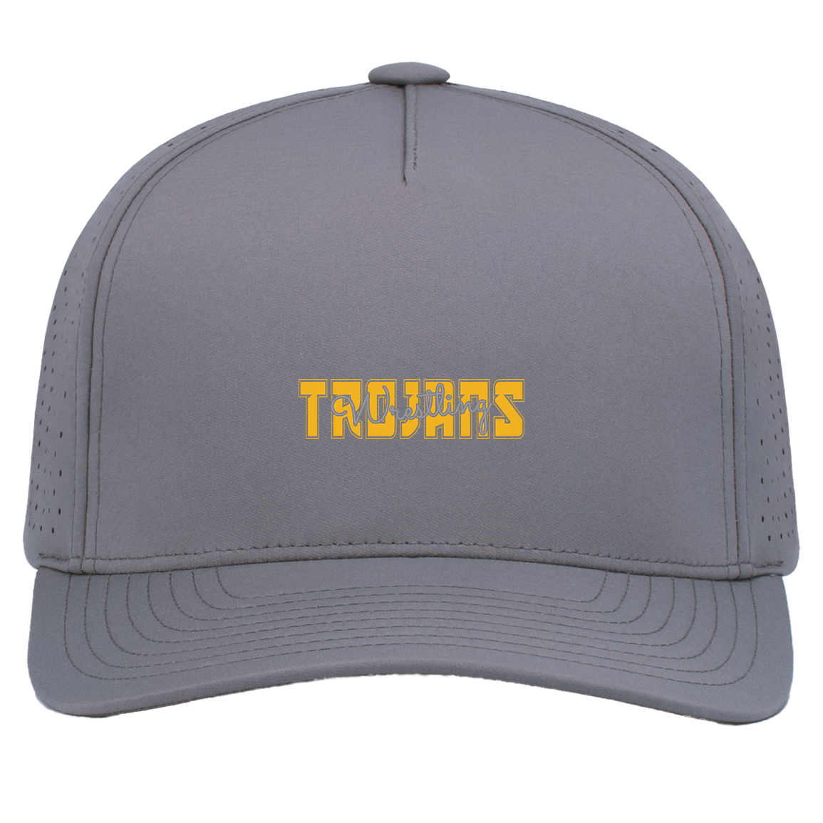 tc-trojans-varsity-script-pacific-headwear-weekender-perforated-snapback-cap — Graphite — Front — source sha256 f8b4ab5121564aeb20610020fd3a685ad76c44f579241effc00c9f56f8468c61 — Color position 4