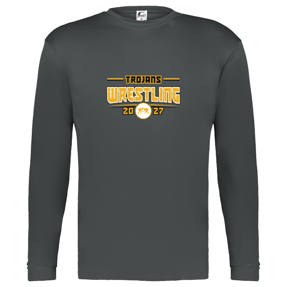 tc-trojans-varsity-takedown-c2-kids-performance-long-sleeve-tee — Graphite — Front — source sha256 7bbd4d74d1c17f6cd3946e84c0dd53f86342676c07cab99f3bd96135cf5d9568 — Color position 2