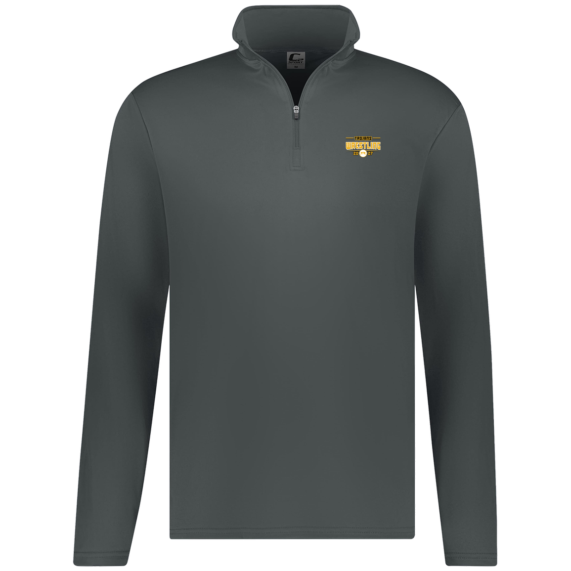 tc-trojans-varsity-takedown-c2-mens-1-4-zip-pullover — Graphite — Front — source sha256 fc0cb580d65f2509641206618dc6cce67d2dffcbab5528cc6a5c2343d83c3342 — Color position 4