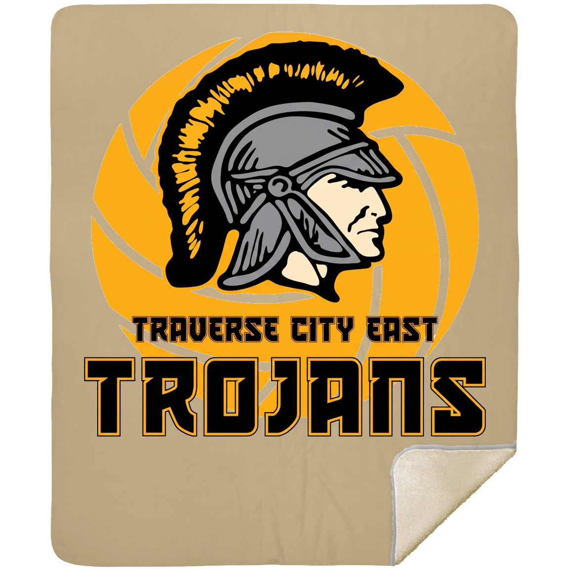 tc-trojans-volleyball-crest-mshm-premium-sherpa-blanket-50x60 — Tan — Front — source sha256 81235bfe01c855ba4e610686b7e5a64fcd39108db316ec4f01e785c8342a914e — Color position 5