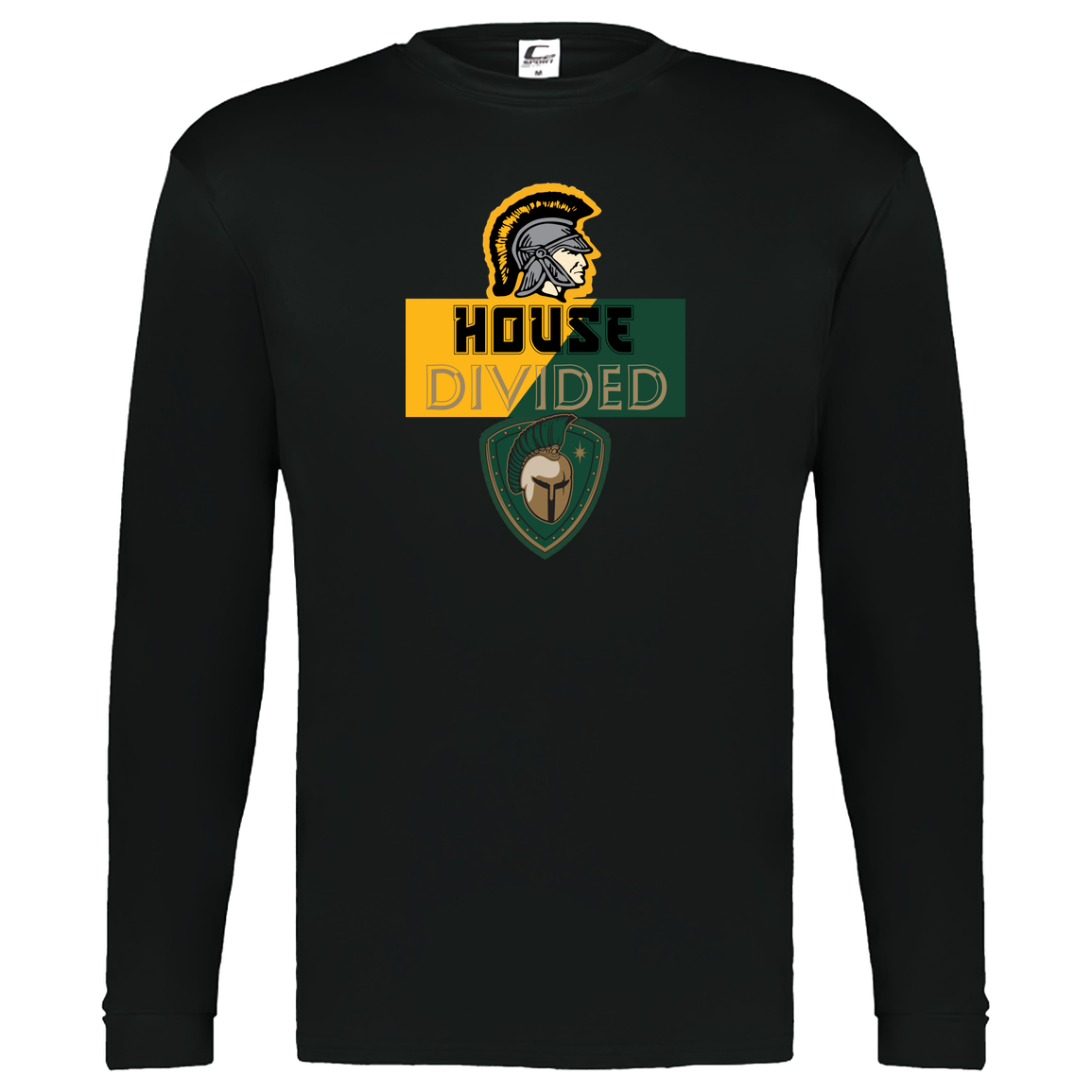 tc-united-house-divided-c2-kids-performance-long-sleeve-tee — Black — Front — source sha256 04da26b805638672d918d074885175b91c2a7380674f07774f1a9c462baa2ed4 — Color position 1