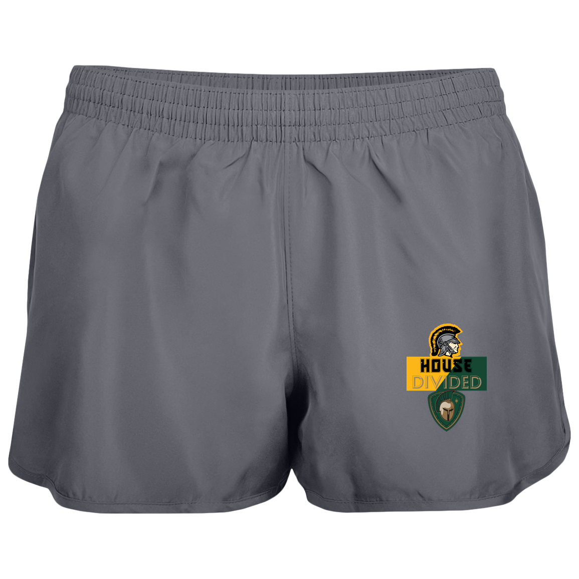 tc-united-house-divided-augusta-ladies-wayfarer-running-shorts — Graphite — Front — source sha256 060af4f8e97eec73e0102ececcea7a4faa9ad5fac354ada3dea288fbb055f748 — Color position 2