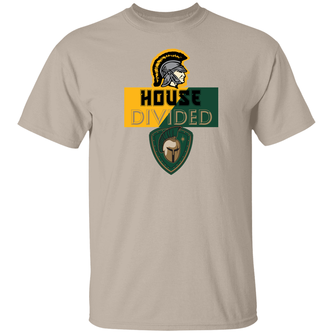 tc-united-house-divided-gildan-5-3-oz-t-shirt — Sand — Front — source sha256 0b4a5a9c8290ffdceb874e3c59b0abe3f26262a53b98ef971557155007af5250 — Color position 1