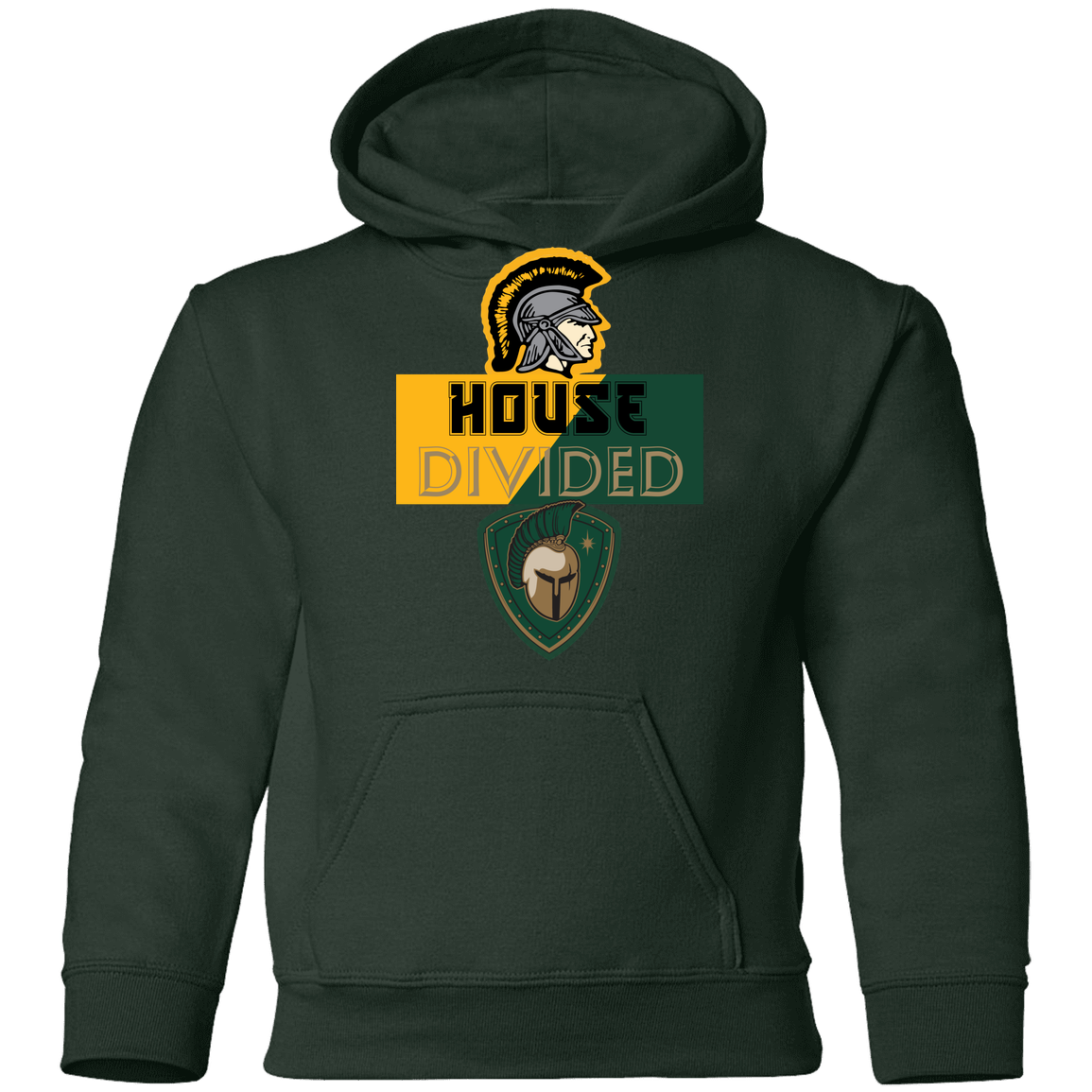 tc-united-house-divided-gildan-youth-pullover-hoodie — Forest Green — Front — source sha256 1ff1ba584d1a08ac4f782cc4276f52530ff0da4af1f3a35bc137dac266526d79 — Color position 6