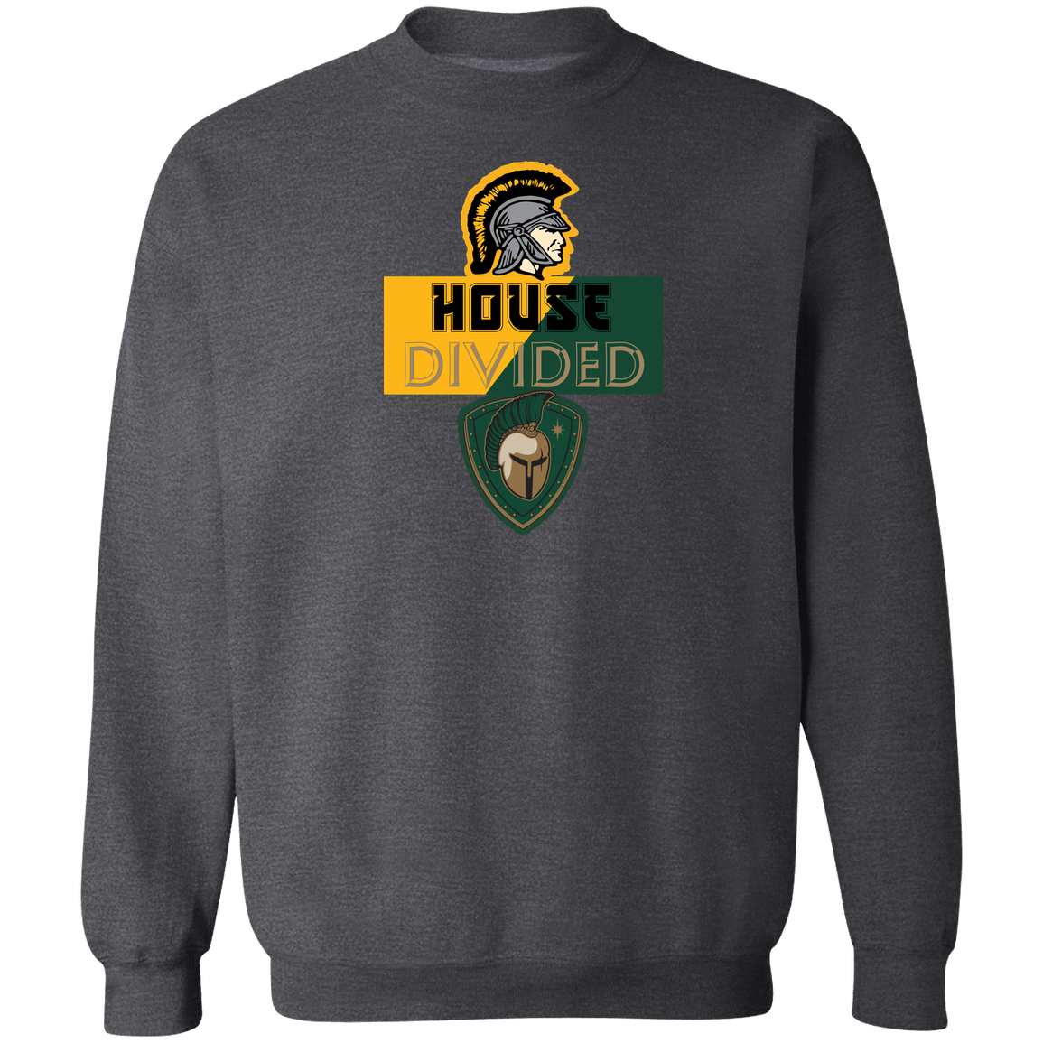 tc-united-house-divided-gildan-crewneck-pullover-sweatshirt — Dark Heather — Front — source sha256 3c9ebfdb940dccb2bb7bbed5312e07f8e613e3859032b2614d91c1d83e5ef18e — Color position 6