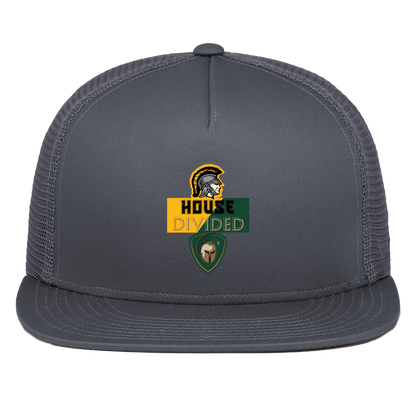 tc-united-house-divided-pacific-headwear-d-series-5-panel-trucker-snapback-cap — Graphite — Front — source sha256 4342083d933a45f715b5a057966c158ffddde52febc60a18a31a7ba48657dabb — Color position 3
