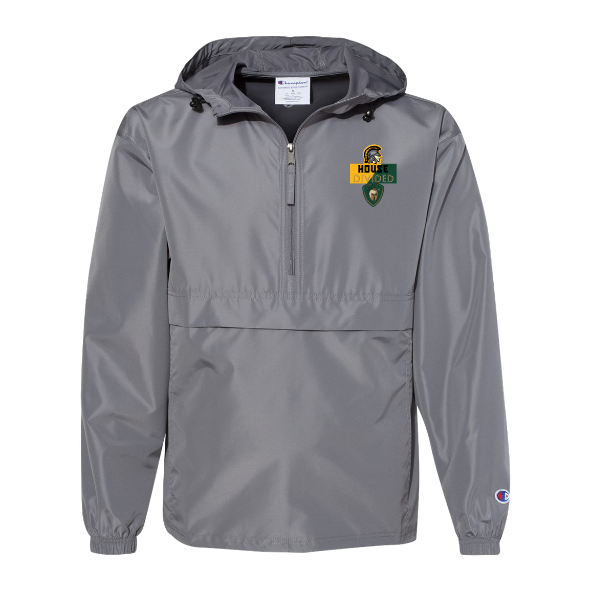 tc-united-house-divided-champion-unisex-packable-anorak-jacket — Graphite — Front — source sha256 65ed1e17ee2164c06bc18d19e93015c46ae4be3d1fb632e89087cfbd7b2c2d54 — Color position 2