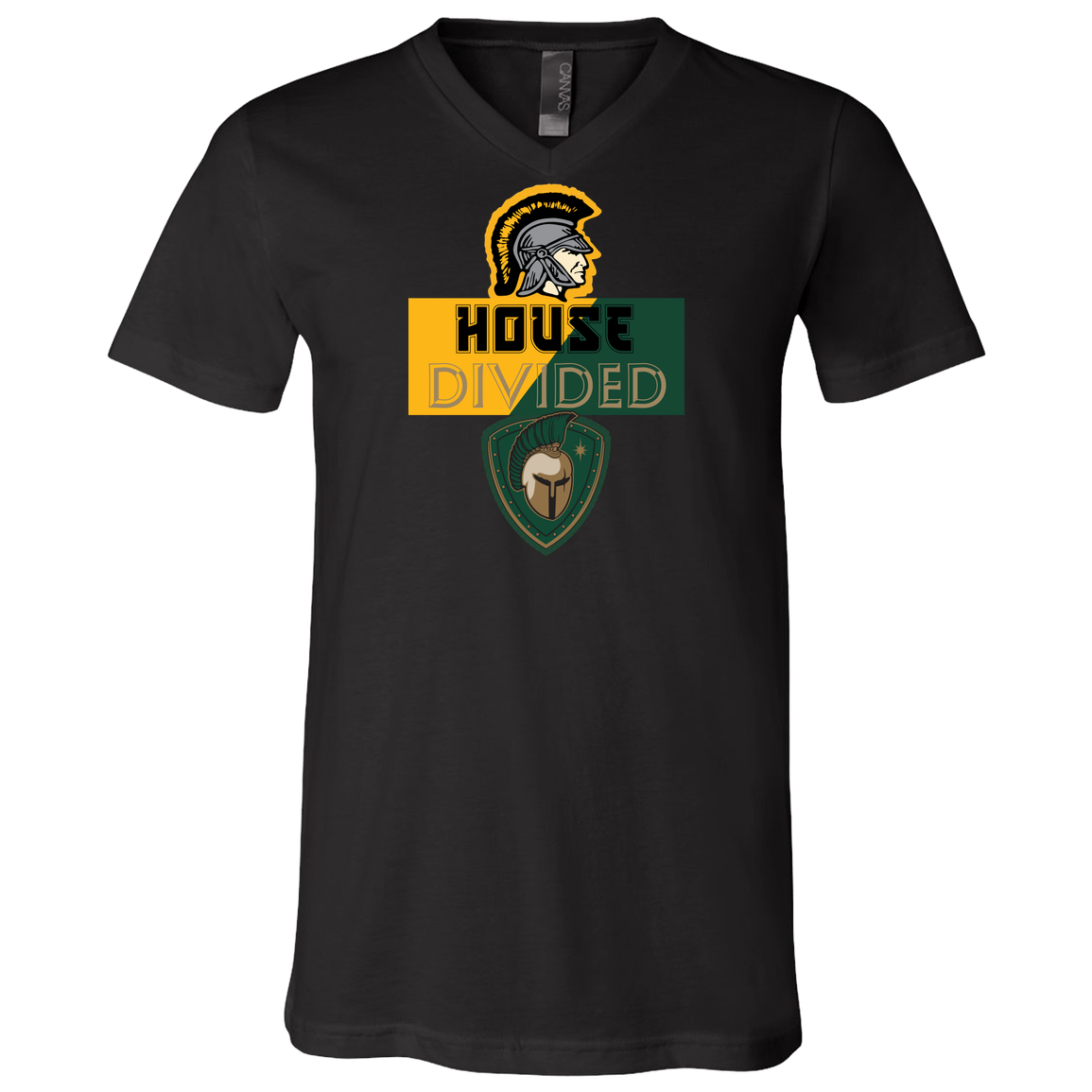tc-united-house-divided-bella-canvas-unisex-jersey-ss-v-neck-t-shirt — Black — Front — source sha256 69eeeb65032318bcc24058c049f397b580d25fed38fc194d40300cb842dd1b66 — Color position 2