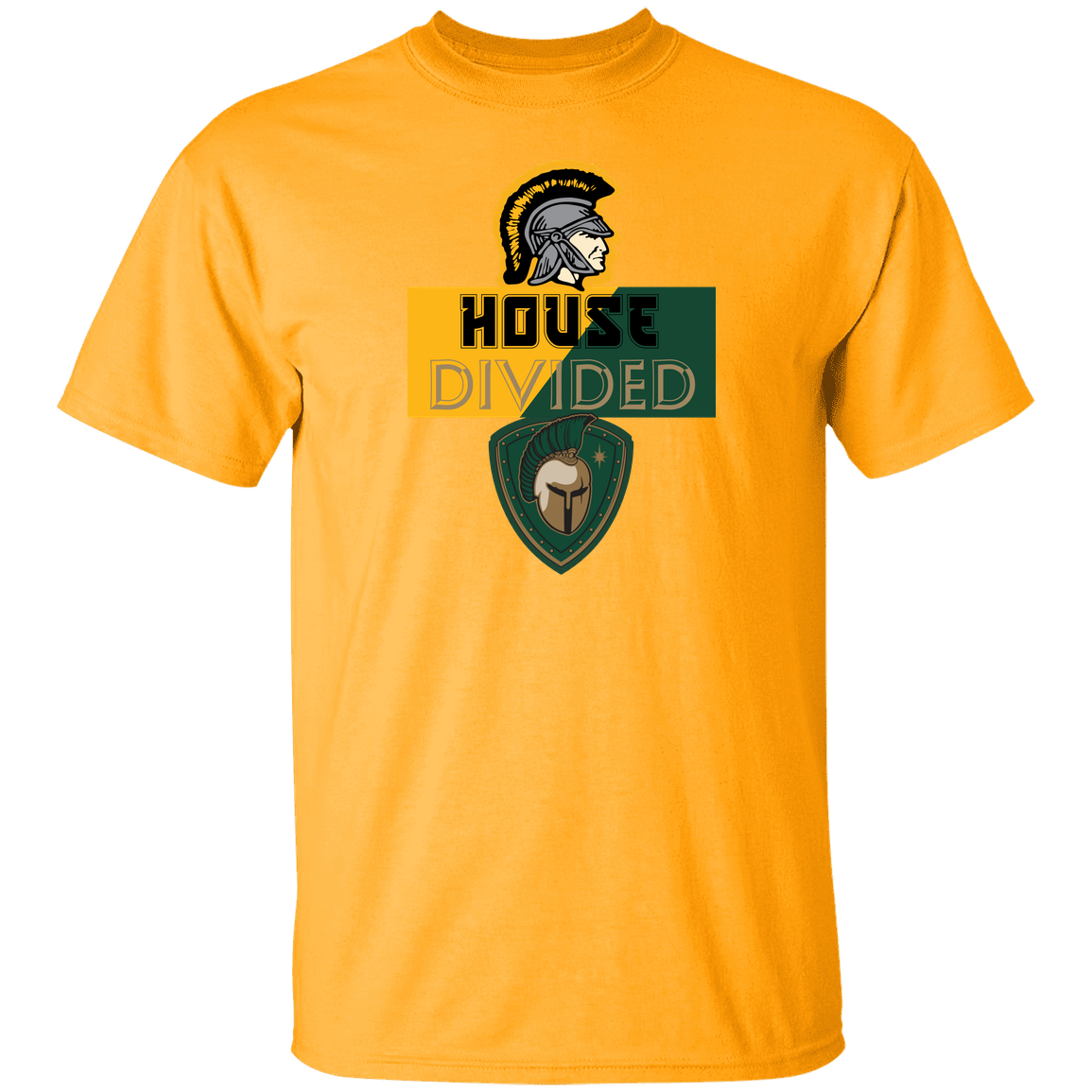 tc-united-house-divided-gildan-5-3-oz-t-shirt — Gold — Front — source sha256 99fe49bcddbe923b82f4d78c86b9f57f37a0b542cb4c4d58c82d64c4f62a00fd — Color position 7