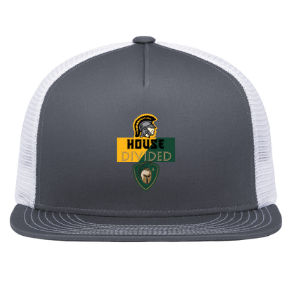 tc-united-house-divided-pacific-headwear-d-series-5-panel-trucker-snapback-cap — Graphite/White — Front — source sha256 ba6fbb697c4ec9507317e43f934bcfa3cb42a833a02db599340de3e3ed7cf785 — Color position 4