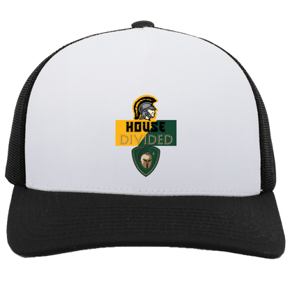tc-united-house-divided-pacific-headwear-5-panel-trucker-snapback-cap — White/Black — Front — source sha256 c8e5ee5fdd249ed2d127045e5a81a396d322fa50b5e74f28e5579a97c6775ea3 — Color position 4