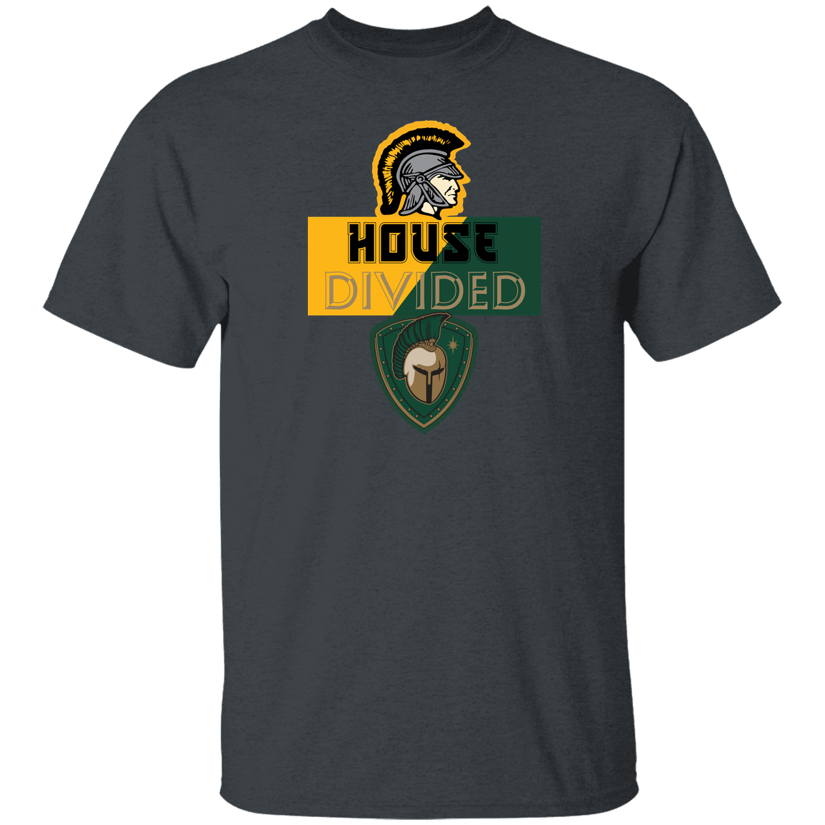 tc-united-house-divided-gildan-youth-5-3-oz-100-cotton-t-shirt — Dark Heather — Front — source sha256 d176c44241be99ebc26fa8d0af09aba4ee3a911867cdcb86c92476237c825f13 — Color position 4