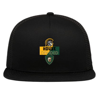 tc-united-house-divided-pacific-headwear-d-series-5-panel-trucker-snapback-cap — Black — Front — source sha256 e54cbc730d436c30c5740a734db3cb9d89886ce54b3b5e25f97f91ac4599a6f9 — Color position 1
