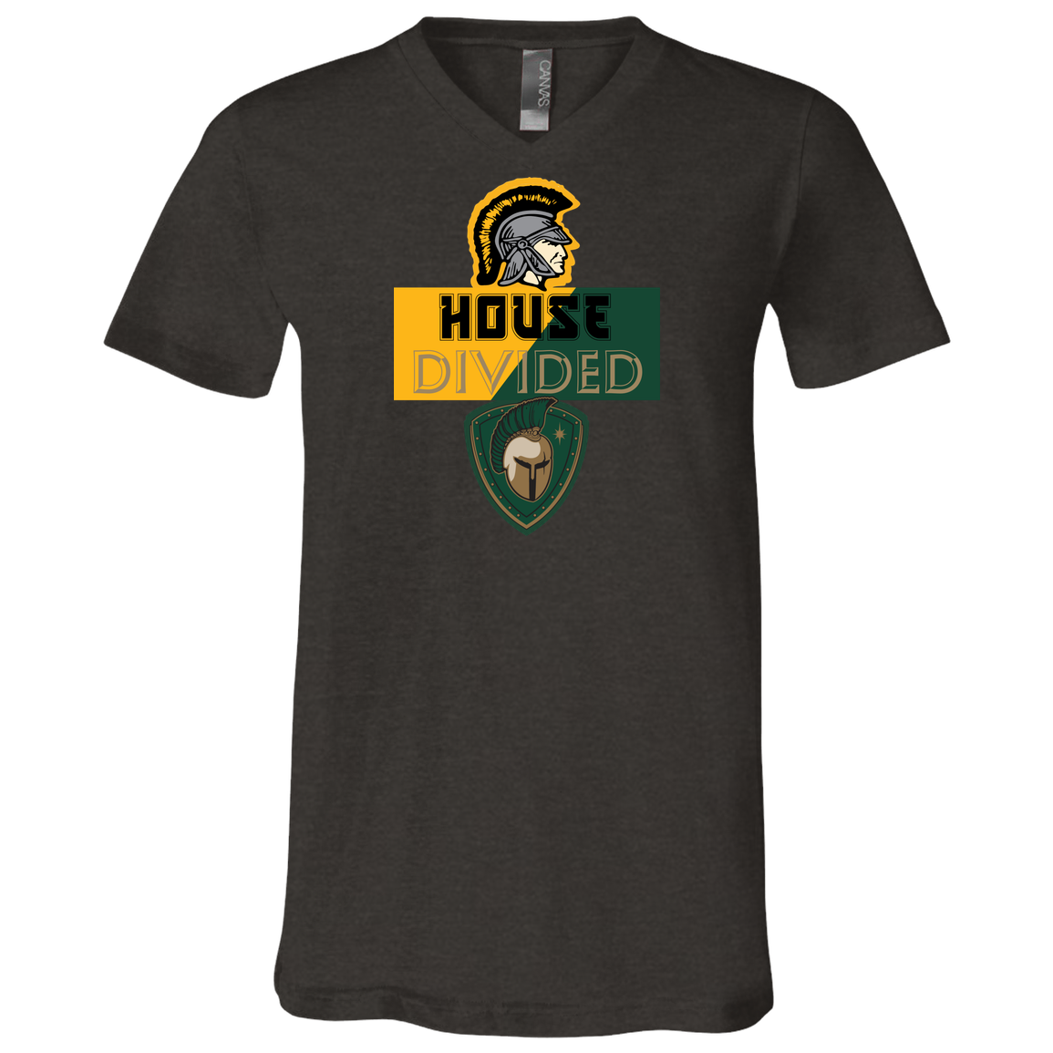 tc-united-house-divided-bella-canvas-unisex-jersey-ss-v-neck-t-shirt — Dark Grey Heather — Front — source sha256 f67eceba5c37d0ebcc7278536785c9d5b7e8a4d10774e086ad7425541b5124ed — Color position 3
