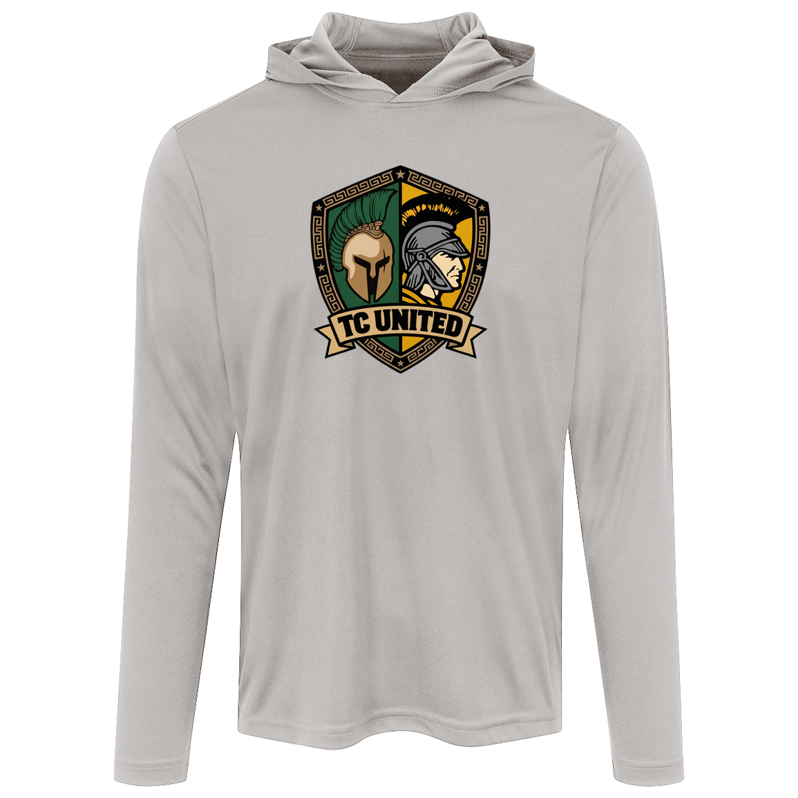 tc-united-united-crest-sport-tek-mens-competitor-hooded-tee — Silver — Front — source sha256 1525030067f52d14d472cd6c0597964304933d4da5ed373a599be26dd2cb6076 — Color position 3
