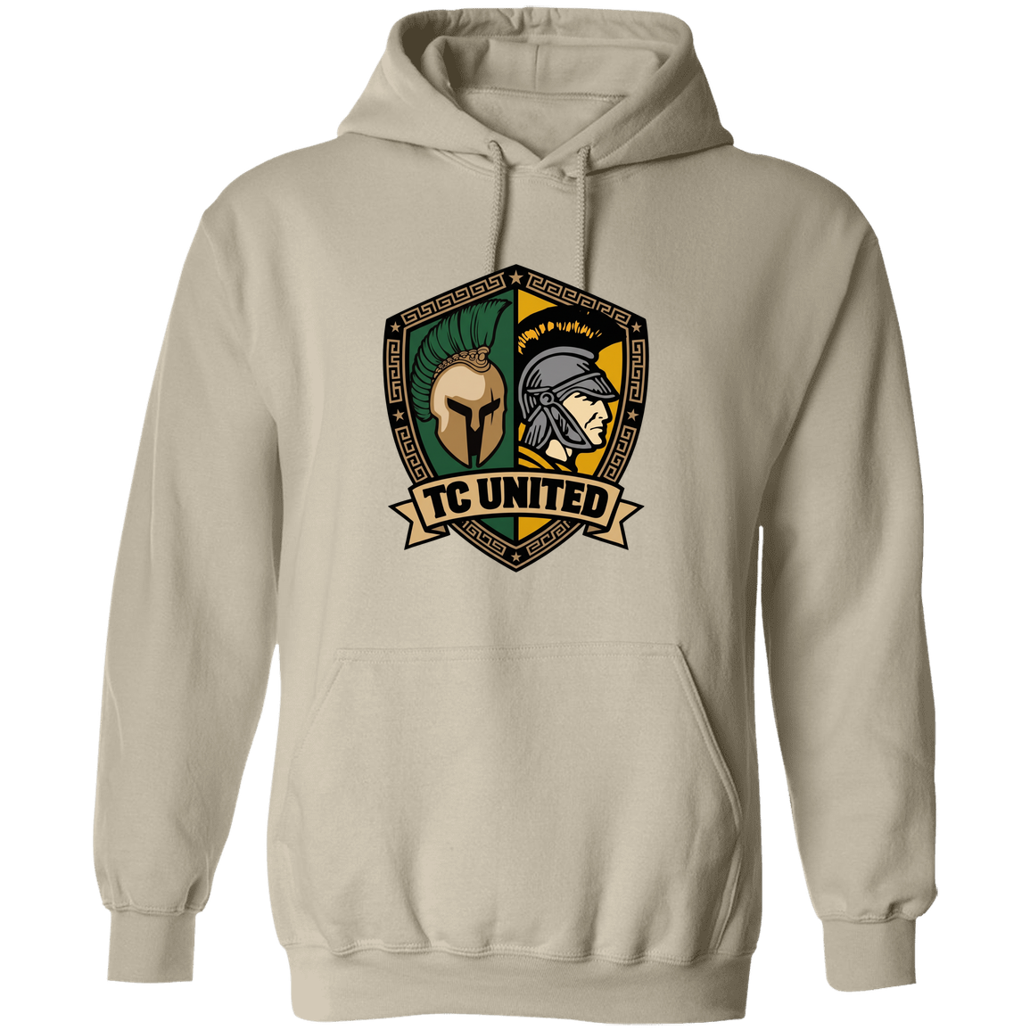 tc-united-united-crest-gildan-pullover-hoodie — Sand — Front — source sha256 23e984dd8df77eee29bc9a37a6540185988e48c40108619d124a96bc273acd66 — Color position 1