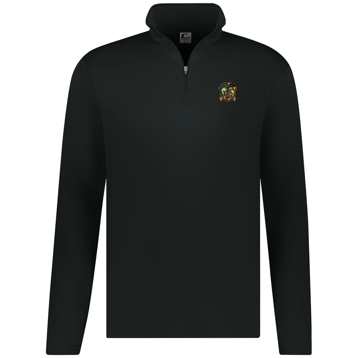 tc-united-united-crest-c2-mens-1-4-zip-pullover — Black — Front — source sha256 4effc51a26608f348f869042d5a2b284e3a5fcaa6e5e5fd87c74c319c9776346 — Color position 1