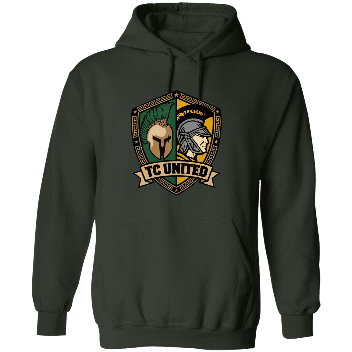 tc-united-united-crest-gildan-pullover-hoodie — Forest Green — Front — source sha256 5582df008c81863f38df49ea3447c612ecf0dbb06a94d38898232aea542450cd — Color position 8