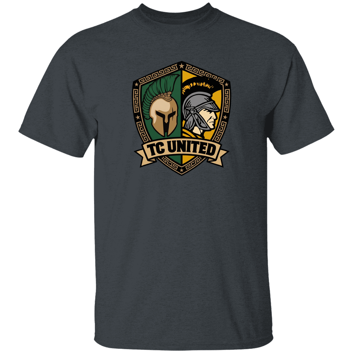 tc-united-united-crest-gildan-youth-5-3-oz-100-cotton-t-shirt — Dark Heather — Front — source sha256 5d73ef6886a82eca0f77b3811164b5b9723569d00ee9180ea191932797c5d5e2 — Color position 4