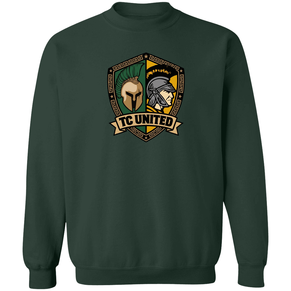 tc-united-united-crest-gildan-crewneck-pullover-sweatshirt — Forest Green — Front — source sha256 6583870ee46f1bc6b821c6fed2cbcfce80a1a331469e9e9a8ed6b8feea268220 — Color position 8