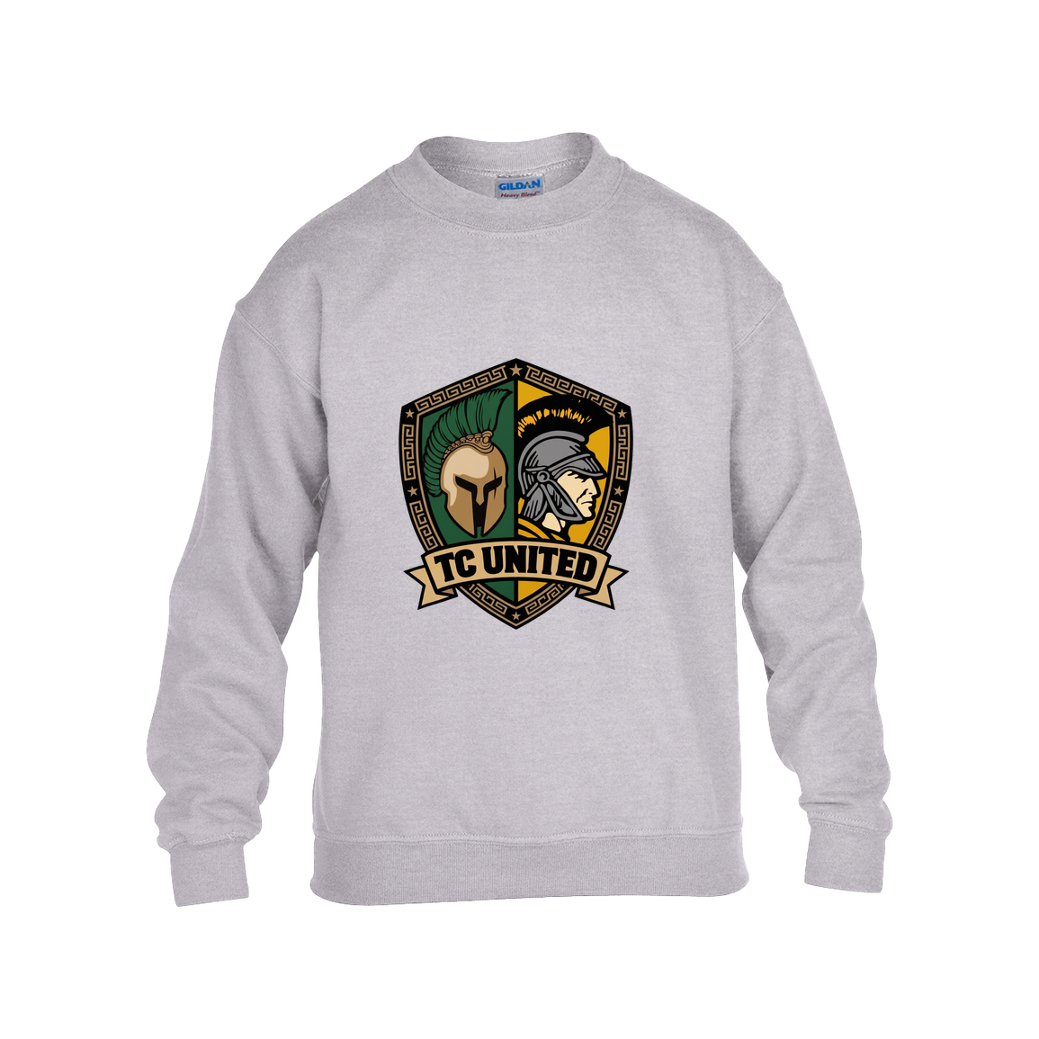 tc-united-united-crest-gildan-kids-heavy-blend-fleece-crew — Grey — Front — source sha256 6fb4d2c3c66adf70b129a4fc1b07a26c7de61fd033f9950766e9d74c6e1f5d17 — Color position 3