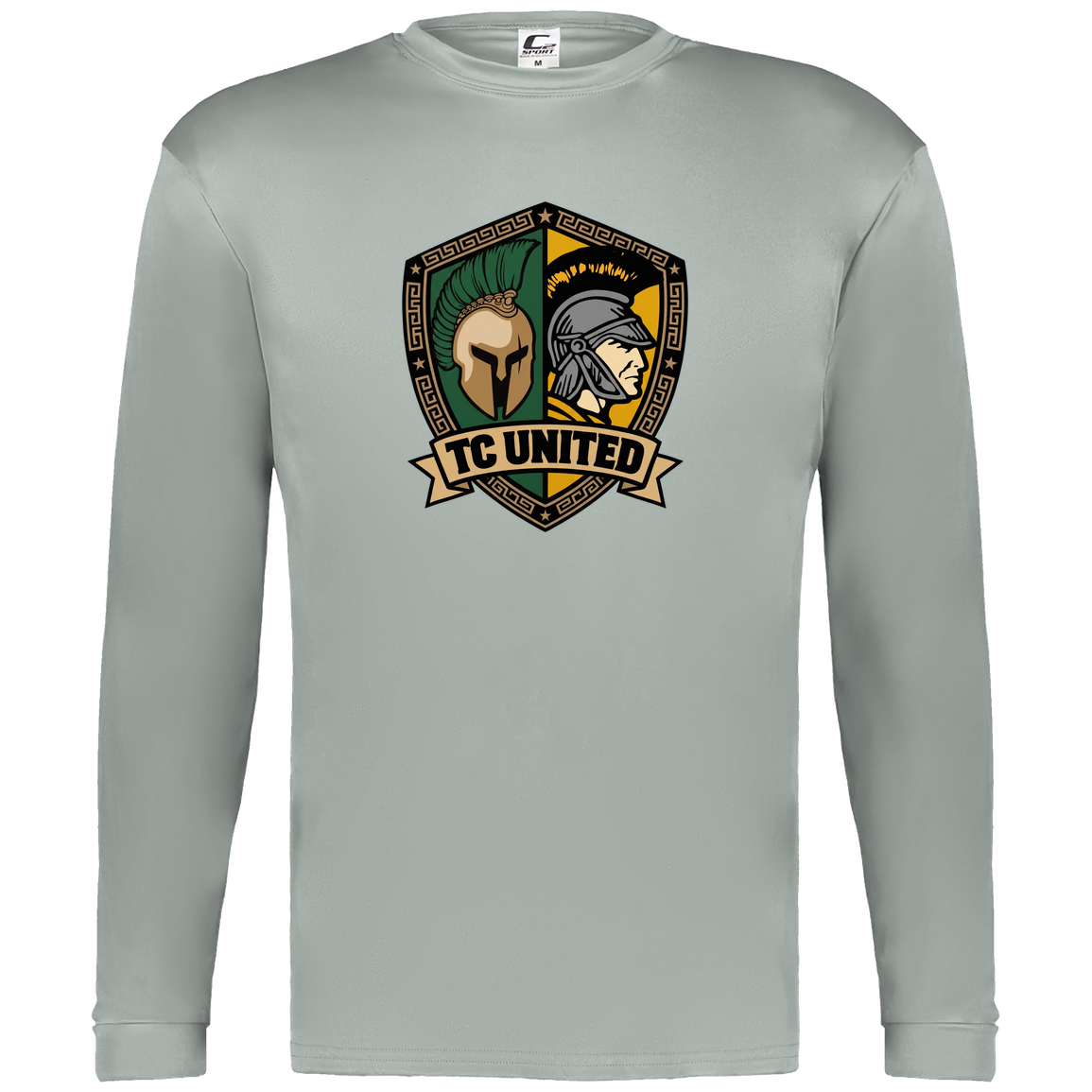 tc-united-united-crest-c2-mens-performance-long-sleeve-tee — Silver — Front — source sha256 703b72548731718c1c50b394028944019581eaf6276d7c00c130a0fa8deb7e3a — Color position 3