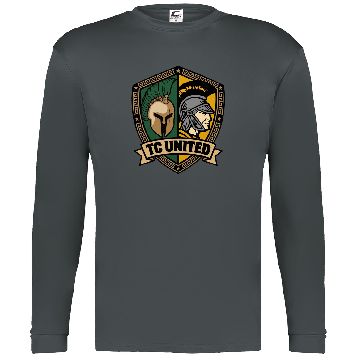 tc-united-united-crest-c2-mens-performance-long-sleeve-tee — Graphite — Front — source sha256 754ed30e6c559d3b15b6749a03340e58c50bc485b0e4dee1e42167bbf67b4a3a — Color position 2