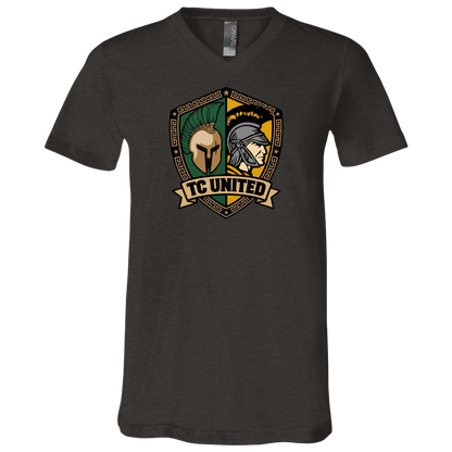 tc-united-united-crest-bella-canvas-unisex-jersey-ss-v-neck-t-shirt — Dark Grey Heather — Front — source sha256 77d9cfe5318738a51574e2faced855b71b801caf88cc465f7551486704274af1 — Color position 3