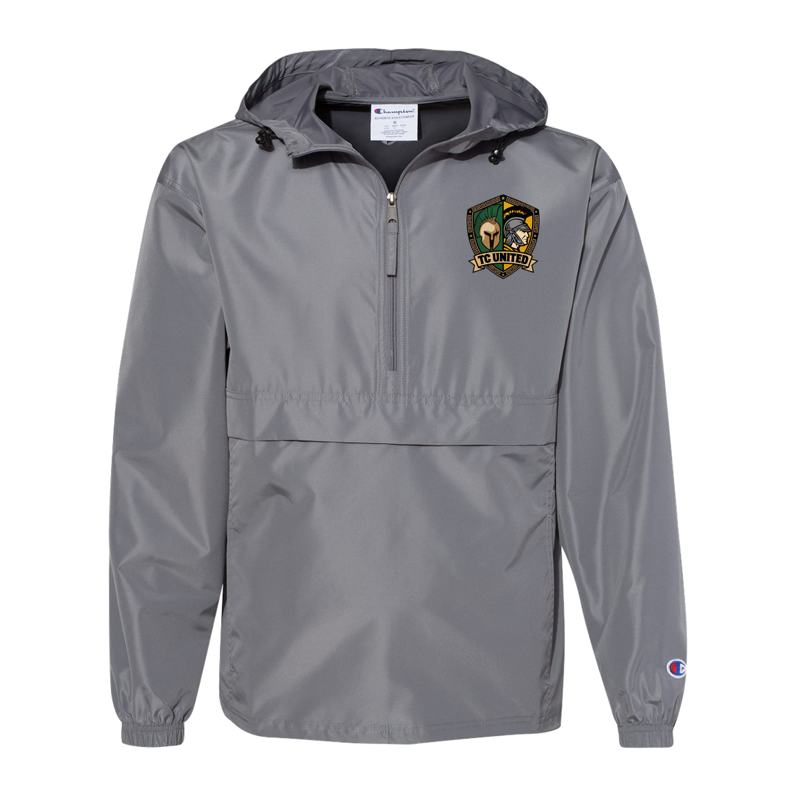 tc-united-united-crest-champion-unisex-packable-anorak-jacket — Graphite — Front — source sha256 93488443f72b82a951ff282a73c9956855827a9b4ce51c28326433083c7b4cd4 — Color position 2