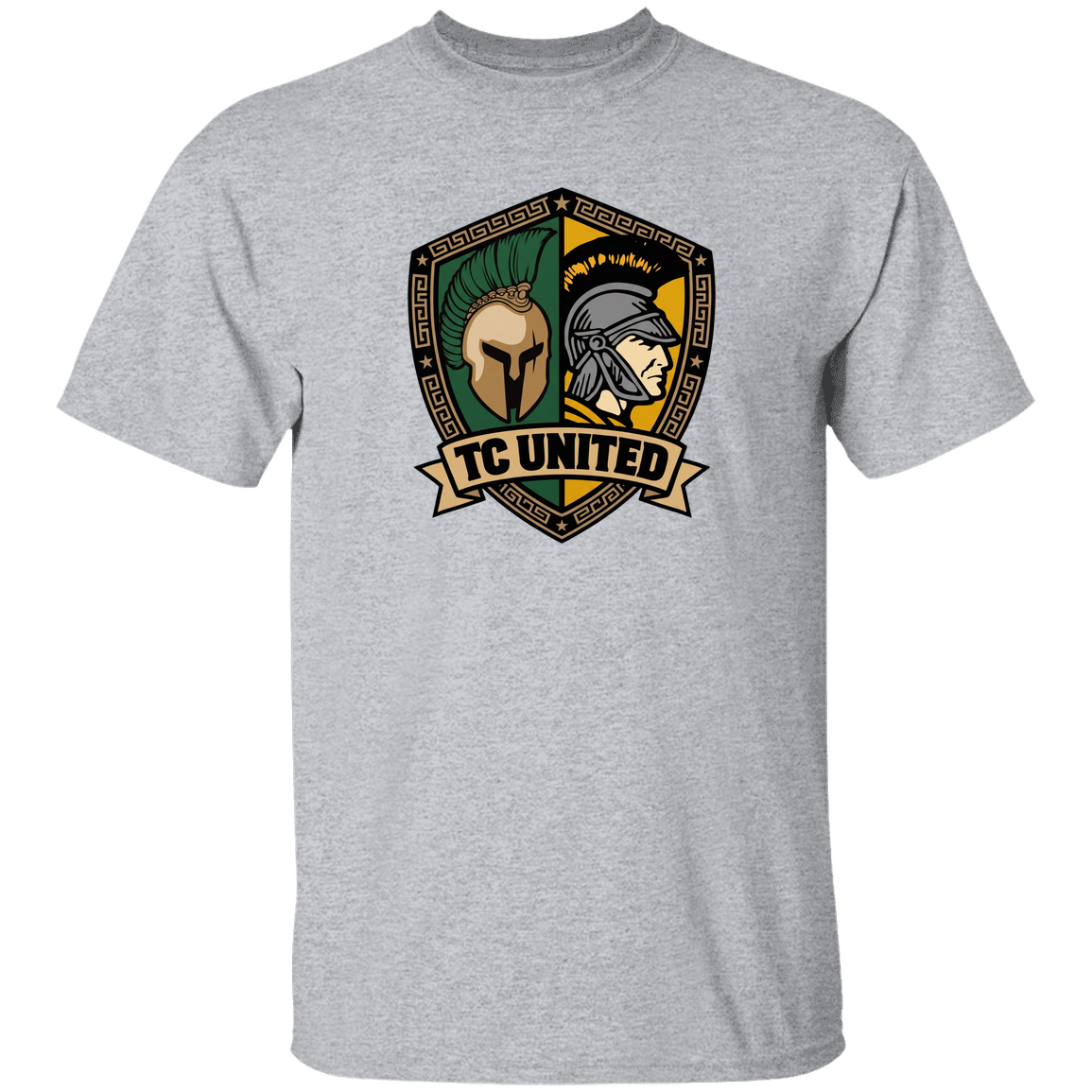 tc-united-united-crest-gildan-5-3-oz-t-shirt — Sport Grey — Front — source sha256 9e5008f66dac02fddb8b5b14579f3494b11c9042acdb75166c678735219079b5 — Color position 6