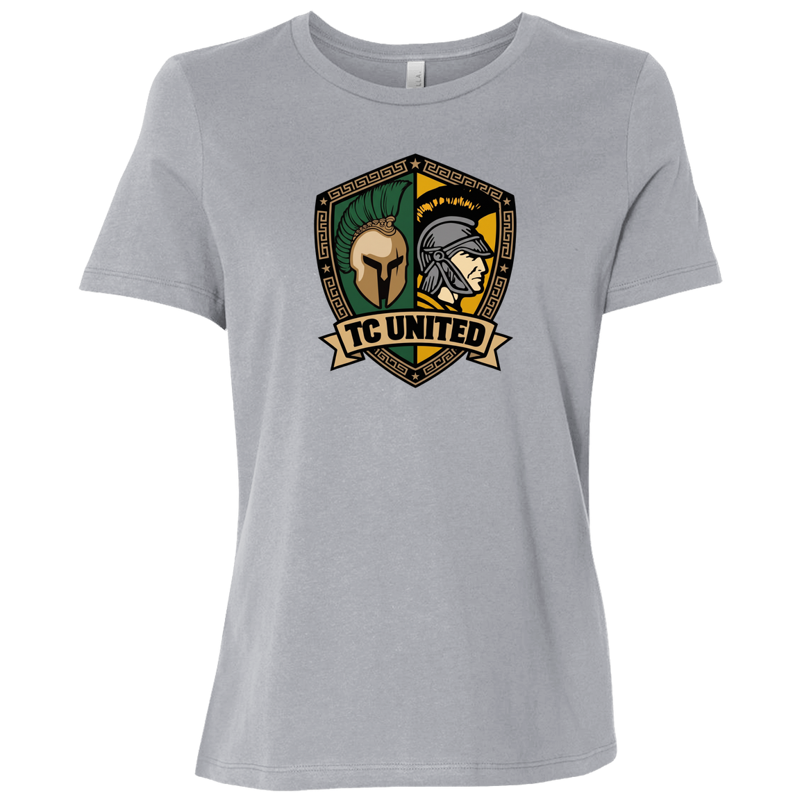 tc-united-united-crest-bella-canvas-ladies-relaxed-jersey-short-sleeve-t-shirt — Athletic Grey — Front — source sha256 9ee99d1d556c29258bdcb34ec727de7ef7db42151f32d004c0ef5ada1d6c3eaf — Color position 3