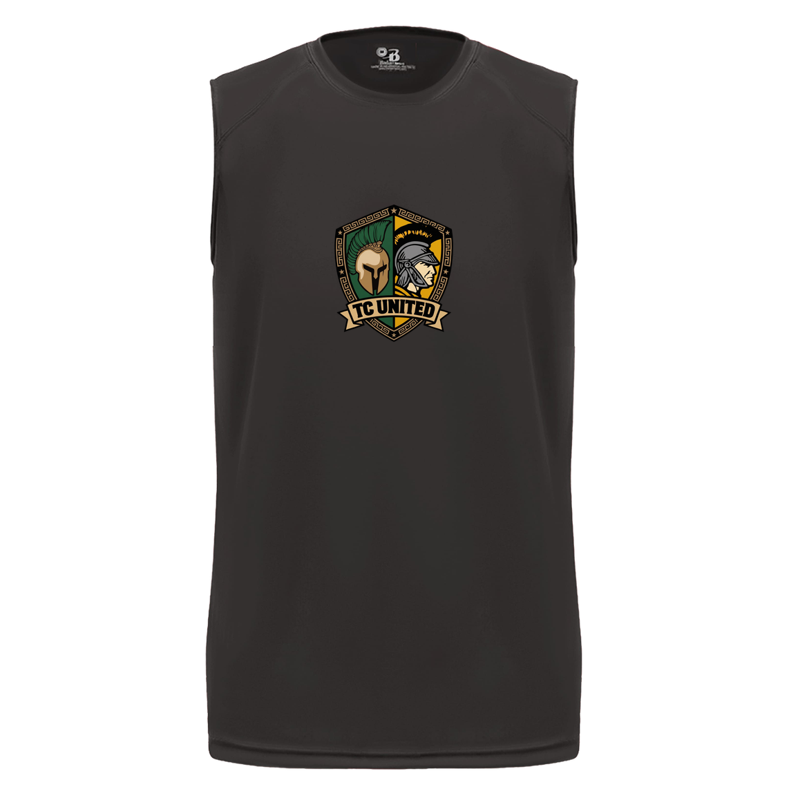 tc-united-united-crest-badger-b-core-sleeveless-performance-tee — Black — Front — source sha256 a1063d4240a84c8d24cdb0a40025a73f13305f97664d56913119ca27116bd2cb — Color position 1